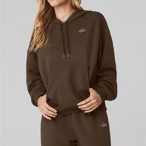ALO Yoga Accolade Women's Brown Hoodie Sweatpant Set